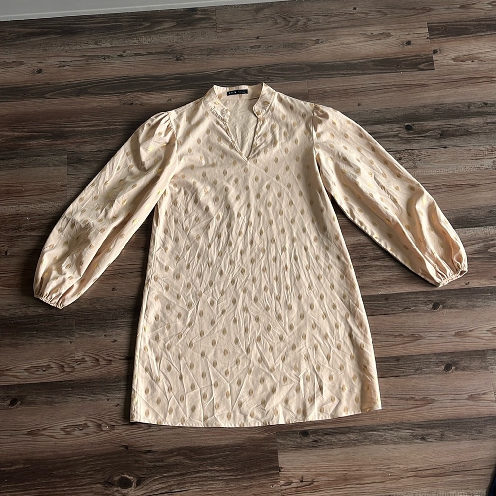 Gold long sleeve loose dress | SHEIN | Size 6
